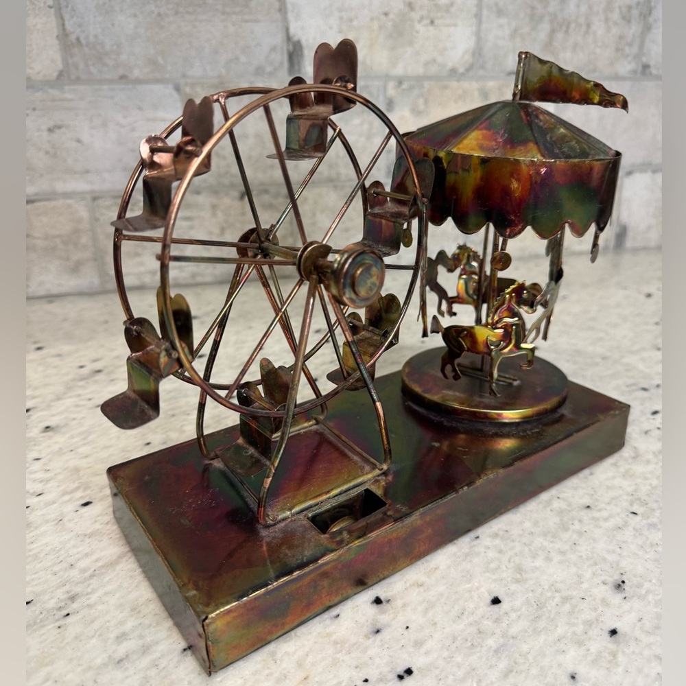 Berkeley Designs Vintage Brass Ferris Wheel and Carousel music box